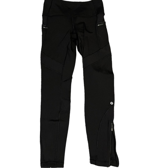 Black lululemon Tech Fleece High Rise Leggings - Picture 2 of 7